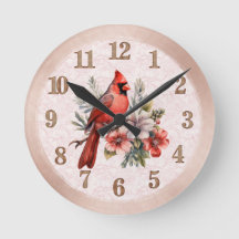 Reloj Cardenal de Color Rubor Redondo