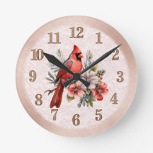 Reloj Cardenal de Color Rubor Redondo