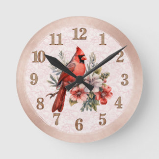 Mediano Reloj Cardenal de Color Rubor Redondo