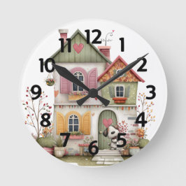 Mediano Reloj de acrílico redondo Country Cottage