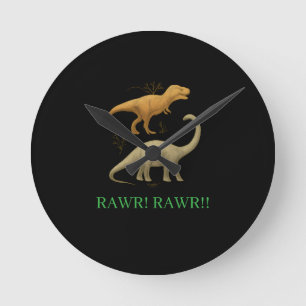 Mediano Reloj Redondo - Amo los Dinosaurios Rawr Rawr