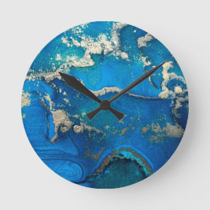 Mediano Reloj redondo azul abstracto