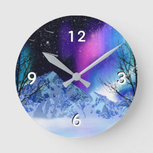 Mediano Reloj redondo con luces de invierno