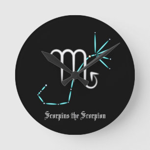 Mediano Reloj redondo constelación zodiacal Escorpio