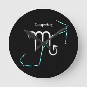 Mediano Reloj redondo constelación zodiacal Escorpio