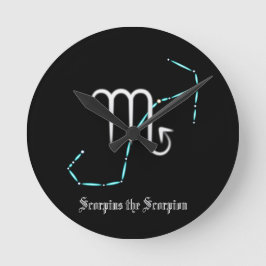 Mediano Reloj redondo constelación zodiacal Escorpio