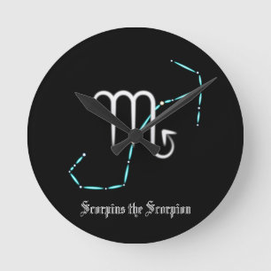 Mediano Reloj redondo constelación zodiacal Escorpio