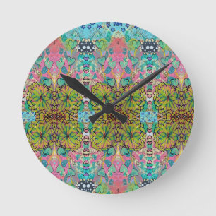 Mediano Reloj Redondo - Corazones y Flores