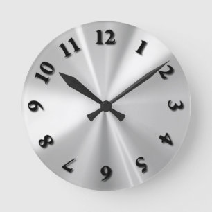 Mediano Reloj redondo de acero inoxidable