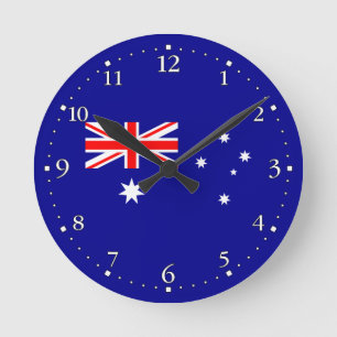 Mediano Reloj redondo de bandera patriótica australiana