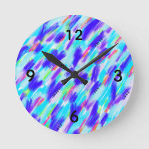 Mediano Reloj redondo de caos de colores