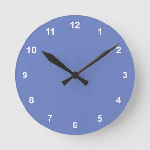 Mediano Reloj redondo de color azul joya con números - Col