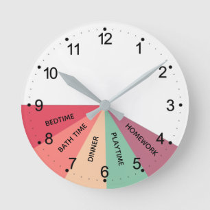 Mediano Reloj redondo de colores de programación diaria