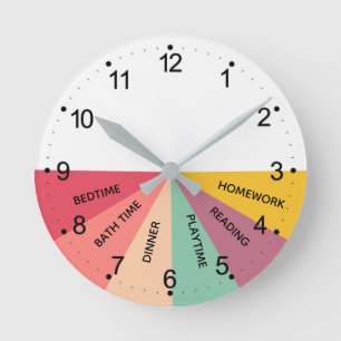 Mediano Reloj redondo de colores de programación diaria