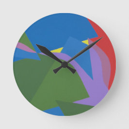Mediano Reloj redondo de composición abstracta atenuada