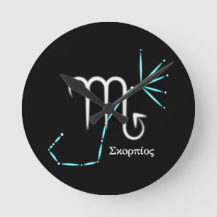 Mediano Reloj redondo de escorpión de constelación zodiaca