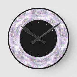 Mediano Reloj redondo de estampado de diamantes y negro