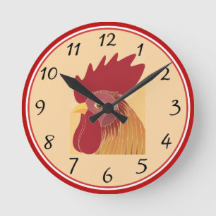 Mediano Reloj redondo de gallo