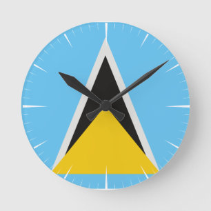 Mediano Reloj redondo de la bandera de Santa Lucía