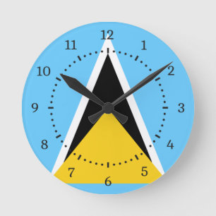 Mediano Reloj redondo de la bandera de Santa Lucía