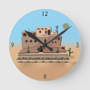 Mediano Reloj redondo de la casa de arcilla