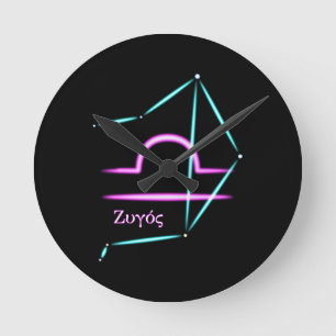 Mediano Reloj redondo de la constelación zodiacal Libra
