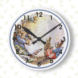 Mediano Reloj redondo de la familia Beatrix Potter Bunny