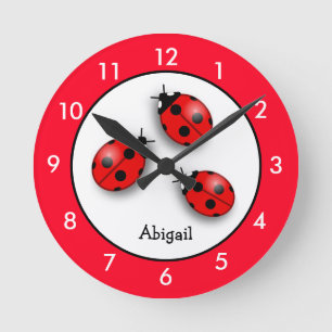Mediano Reloj redondo de la parábola roja personalizada
