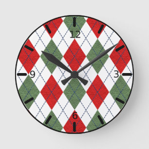 Mediano Reloj redondo de navidades Argyle