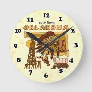 Mediano reloj redondo de Oklahoma