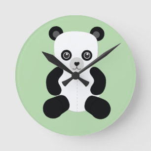 Mediano Reloj redondo de osito panda
