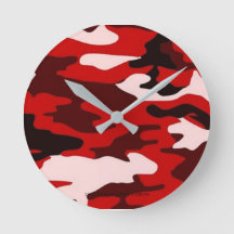 Reloj redondo de pared acrílica - Camuflaje