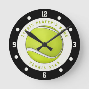 Mediano Reloj Redondo de Pelota de Jugador de Tenis de Nom