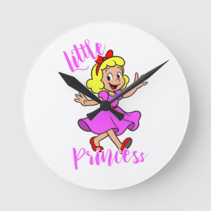 Mediano Reloj redondo de pequeña princesa