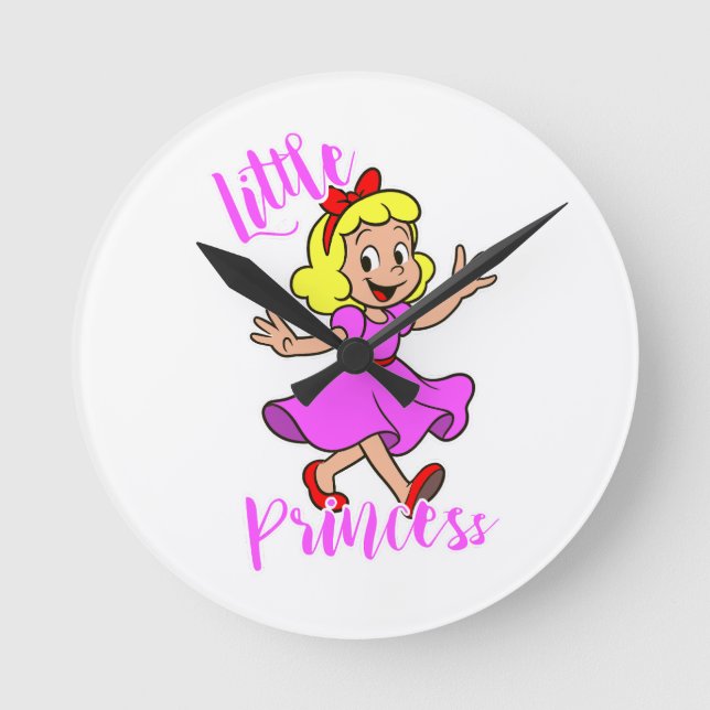 Mediano Reloj redondo de pequeña princesa (Anverso)