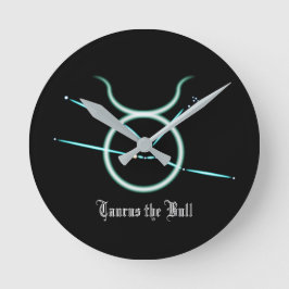 Mediano Reloj redondo de tauro de constelación de zodiaco