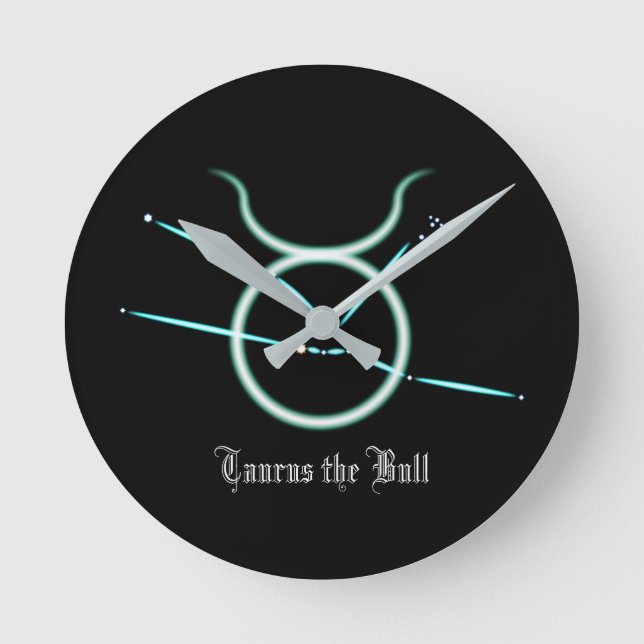 Mediano Reloj redondo de tauro de constelación de zodiaco (Anverso)