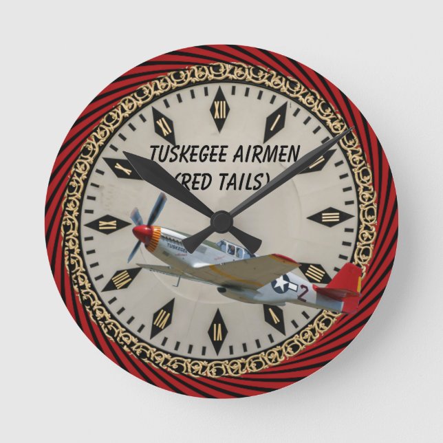 Mediano Reloj redondo de Tuskegee Airmen (Anverso)