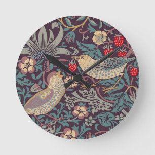 Mediano Reloj redondo de William Morris Strawberry Thief