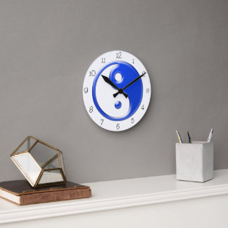Mediano Reloj redondo de Yang Yin azul