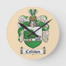 Reloj redondo del escudo de armas de Callahan (