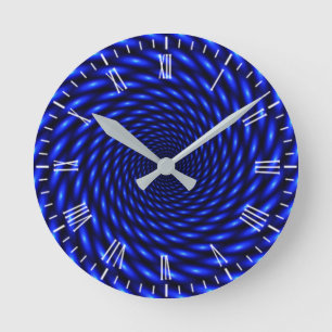 Mediano Reloj redondo del patrón azul abstracto
