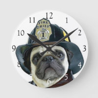 Reloj redondo del perro del barro amasado del
