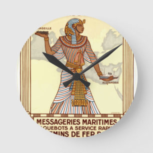 Mediano Reloj redondo del viaje de Egipto del vintage