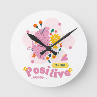 Mediano Reloj redondo piensa positivo