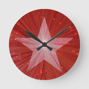 Mediano Reloj rojo de la estrella redondo