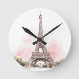 Mediano Torre Eiffel de París reloj redondo