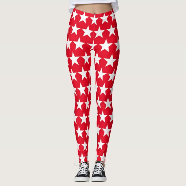 Medias americanas rojas con estrellas blancas (Anverso)