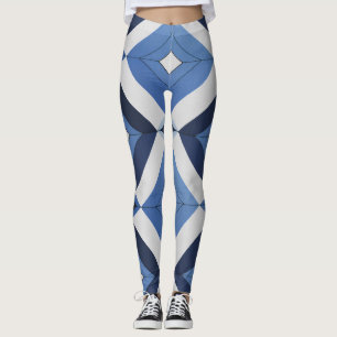 Medias azules con patrón geométrico