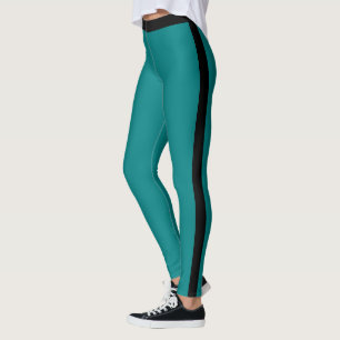 Medias azules teal con franja lateral negra - Elig